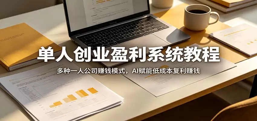 单人创业盈利系统教程：多种一人公司赚钱模式，AI赋能低成本复利赚钱-尊多创业网