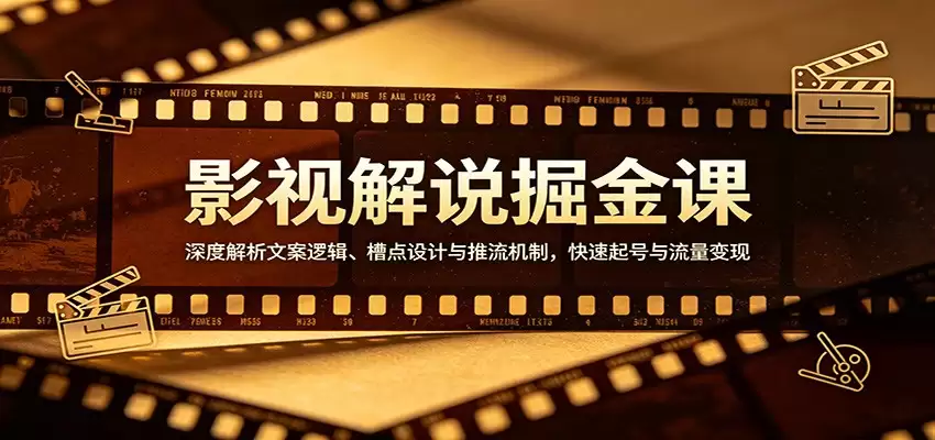 影视解说掘金课：深度解析文案逻辑、槽点设计与推流机制，快速起号与流量变现-尊多创业网