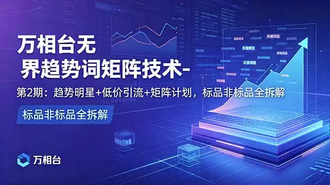 （18861期）万相台无界趋势词矩阵技术-第2期：趋势明星+低价引流+矩阵计划，标品非标品全拆解-尊多创业网
