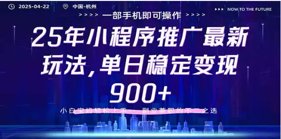 （14494期）25年小程序推广最新玩法，单日稳定变现900+，小白轻松上手-尊多创业网
