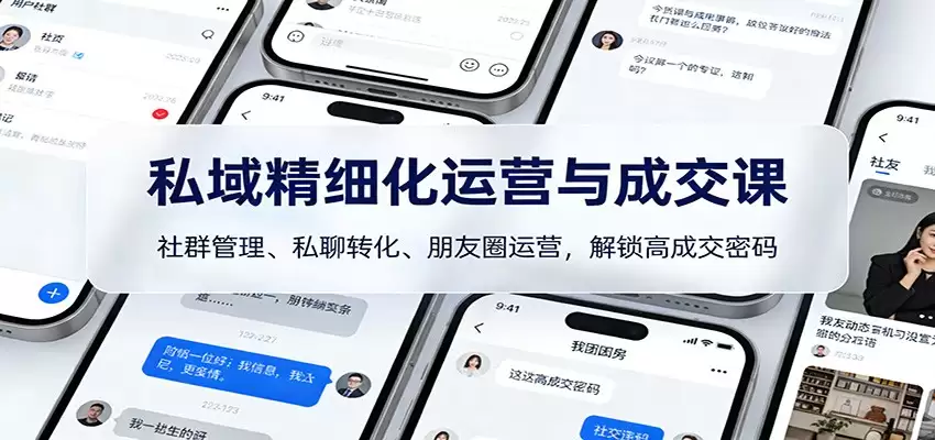 私域精细化运营与成交课：社群管理、私聊转化、朋友圈运营，解锁高成交密码-尊多创业网
