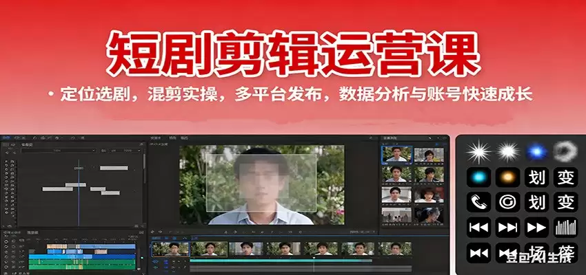 短剧剪辑运营课：定位选剧，混剪实操，多平台发布，数据分析与账号快速成长-尊多创业网