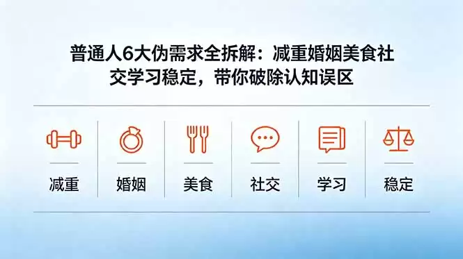（18724期）付费文章：普通人6大伪需求全拆解：减重婚姻美食社交学习稳定，带你破除认知误区-尊多创业网