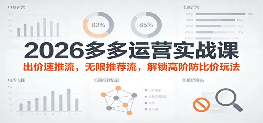 2026多多运营实战课：出价速推流，无限推荐流，解锁高阶防比价玩法（更新）-尊多创业网