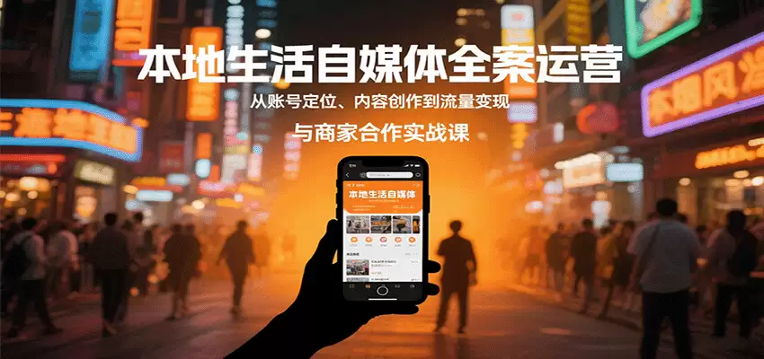 本地生活自媒体全案运营，从账号定位、内容创作到流量变现与商家合作实战课-尊多创业网