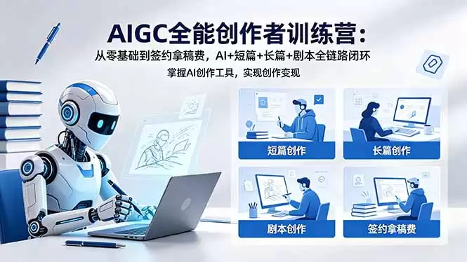 （18403期）AIGC全能创作者训练营：从零基础到签约拿稿费，AI+短篇+长篇+剧本全链路闭环-尊多创业网