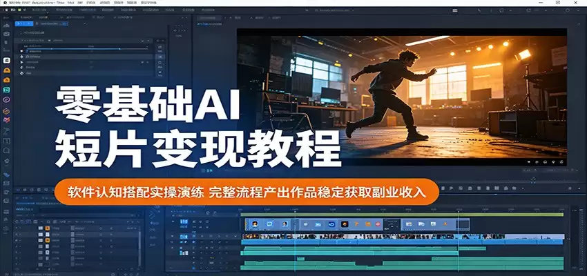 零基础AI短片变现教程：软件认知搭配实操演练，完整流程产出作品稳定获取副业收入-尊多创业网