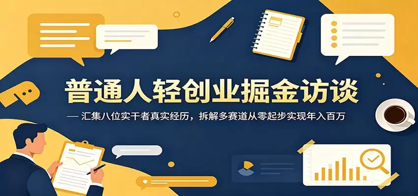 普通人轻创业掘金访谈：汇集八位实干者真实经历，拆解多赛道从零起步实现年入百万-尊多创业网