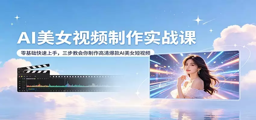 AI美女视频制作实战课：零基础快速上手，三步教会你制作高清爆款AI美女短视频-尊多创业网