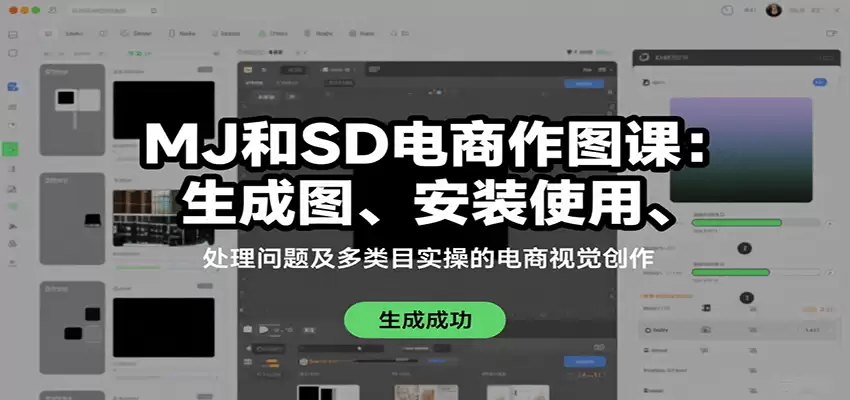 MJ和SD电商作图课：生成图、安装使用、处理问题及多类目实操的电商视觉创作-尊多创业网