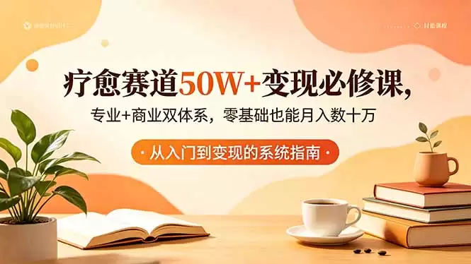（18523期）疗愈赛道50W+变现必修课，专业+商业双体系，零基础也能月入数十万-尊多创业网
