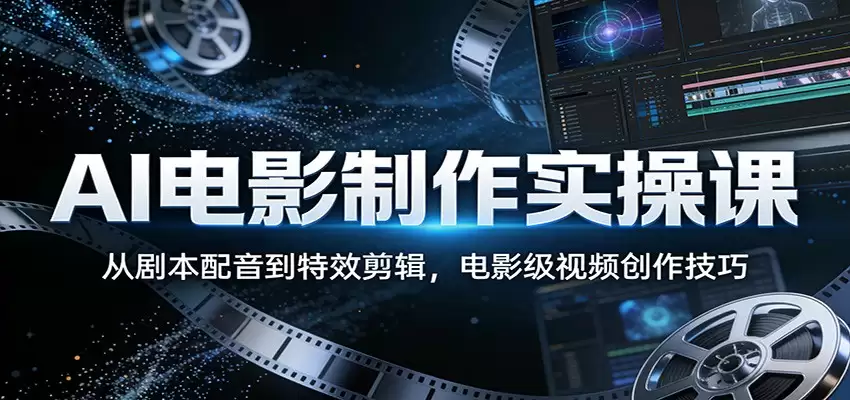 AI电影制作实操课：从剧本配音到特效剪辑，电影级视频创作技巧-尊多创业网
