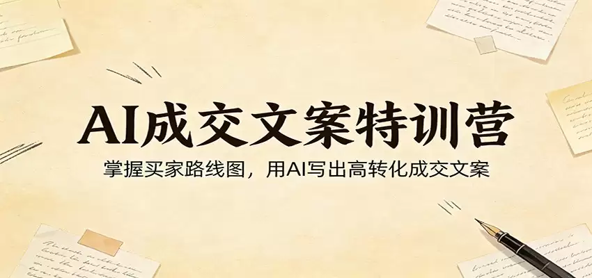 AI成交文案特训营：掌握买家路线图，用AI写出高转化成交文案-尊多创业网