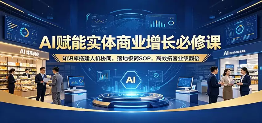 AI赋能实体商业增长必修课：知识库搭建人机协同，落地极简SOP，高效拓客业绩翻倍-尊多创业网