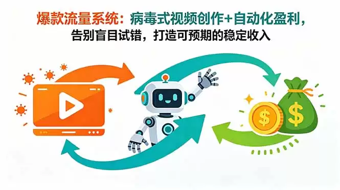 （18882期）爆款流量系统：病毒式视频创作+自动化盈利，告别盲目试错，打造可预期的稳定收入-尊多创业网