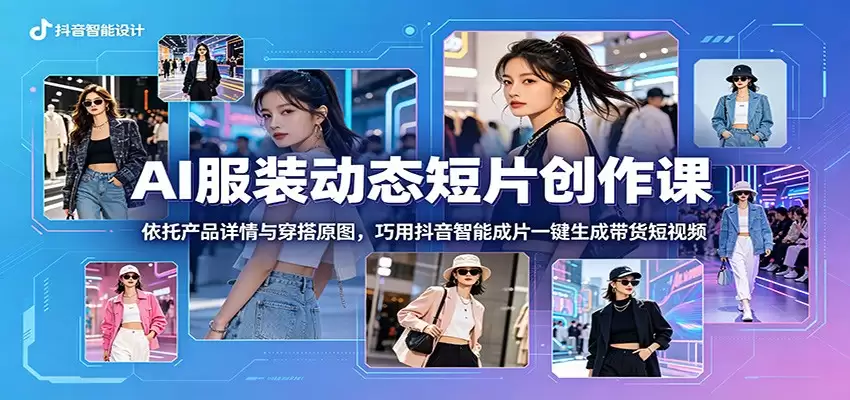 AI服装动态短片创作课：依托产品详情与穿搭原图，巧用抖音智能成片一键生成带货短视频-尊多创业网