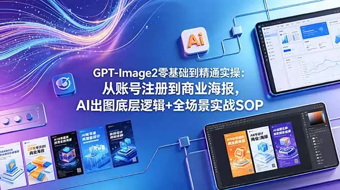 （18835期）GPT-Image2零基础到精通实操：从账号注册到商业海报，AI出图底层逻辑+全场景实战SOP-尊多创业网