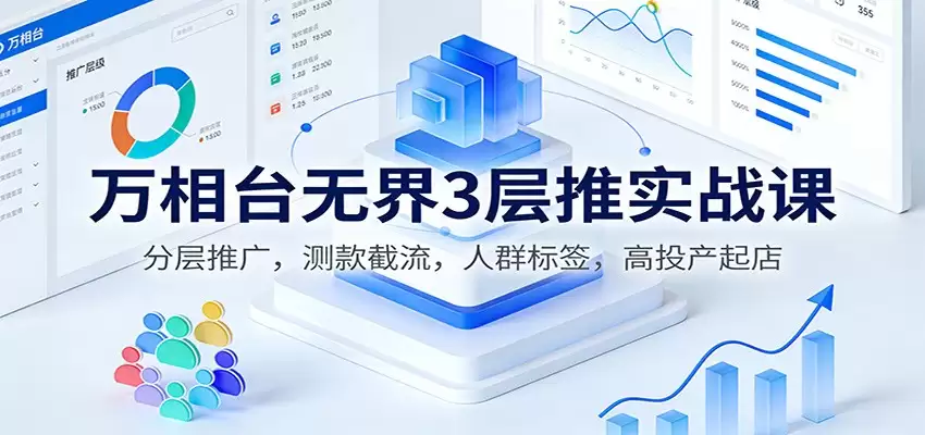 万相台无界3层推实战课：分层推广，测款截流，人群标签，高投产起店-尊多创业网