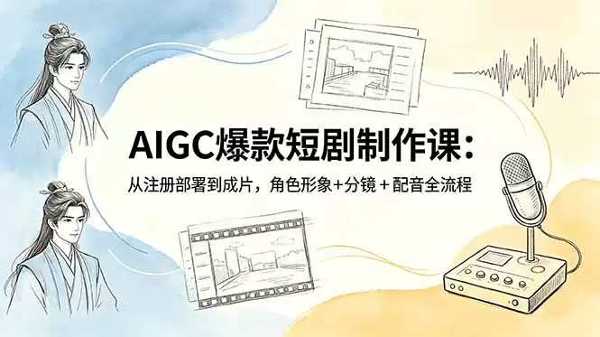 （18676期）AIGC爆款短剧制作课：从注册部署到成片，角色形象+分镜+配音全流程-尊多创业网