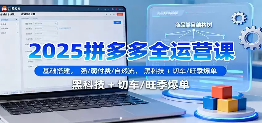 2025拼多多全运营课：基础搭建，强/弱付费/自然流，黑科技 + 切车/旺季爆单-尊多创业网