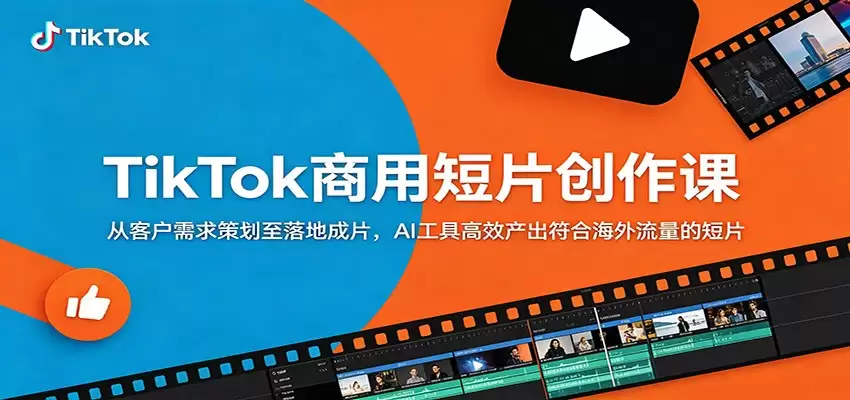TikTok商用短片创作课：从客户需求策划至落地成片，AI工具高效产出符合海外流量的短片-尊多创业网