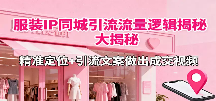 服装IP同城引流流量逻辑大揭秘，精准定位+引流文案做出成交视频-尊多创业网