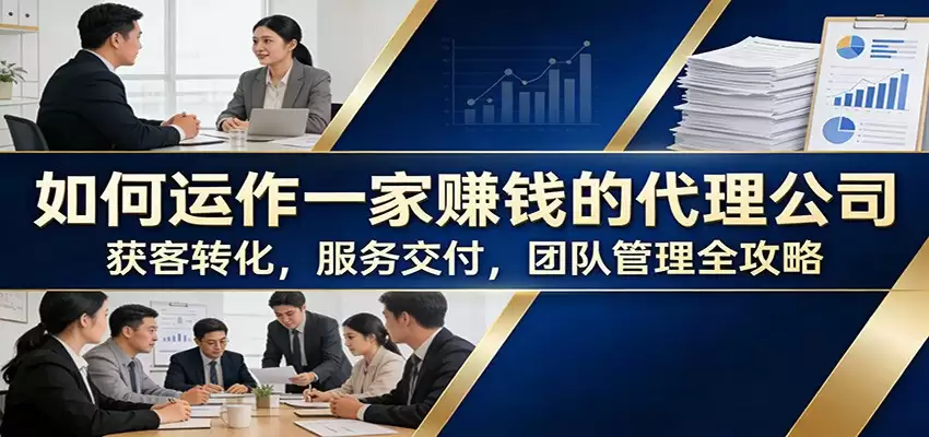 如何运作一家赚钱的代理公司：获客转化，服务交付，团队管理全攻略-尊多创业网