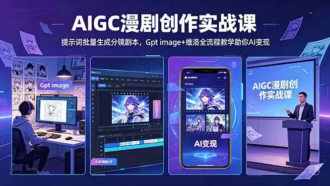 （18482期）AIGC漫剧创作实战课-更新5月16，提示词批量生成分镜剧本，Gpt image+维洛全流程教学助你AI变现-尊多创业网