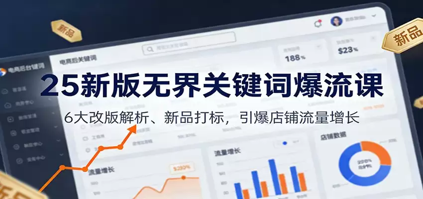 25新版无界关键词爆流课：6大改版解析、新品打标，引爆店铺流量增长-尊多创业网