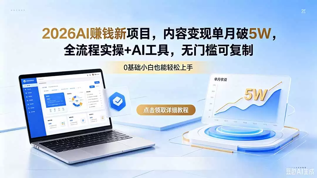（18476期）2026AI赚钱新项目，内容变现单月破5W，全流程实操+AI工具，无门槛可复制-尊多创业网