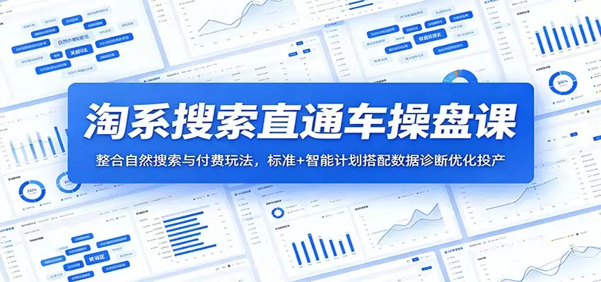 淘系搜索直通车操盘课：整合自然搜索与付费玩法，标准+智能计划搭配数据诊断优化投产-尊多创业网