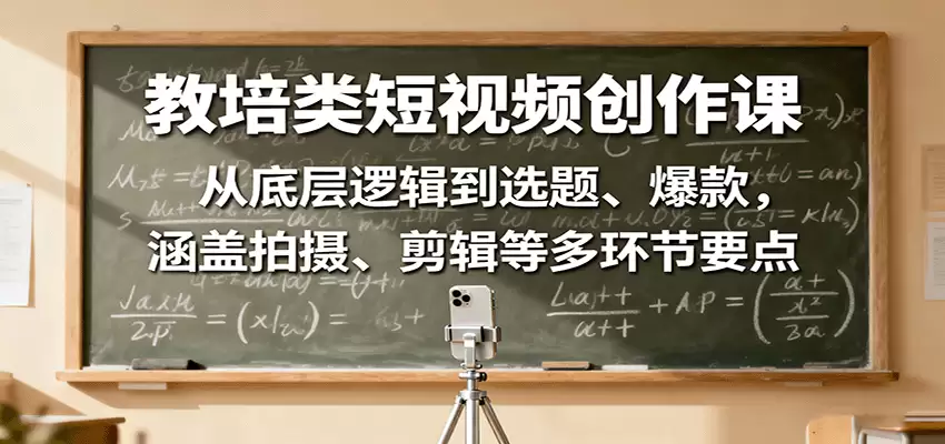 教培类短视频创作课：从底层逻辑到选题、爆款，涵盖拍摄、剪辑等多环节要点-尊多创业网