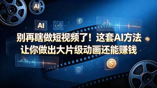 （18549期）别再瞎做短视频了！这套 AI 方法让你做出大片级动画还能赚钱【原创双语字幕】-尊多创业网