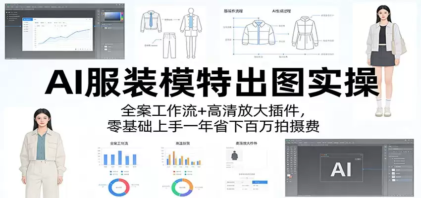 AI服装模特出图实操：全案工作流+ 高清放大插件，零基础上手一年省下百万拍摄费-尊多创业网