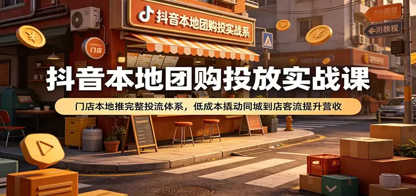 抖音本地团购投放实战课：门店本地推完整投流体系，低成本撬动同城到店客流提升营收-尊多创业网