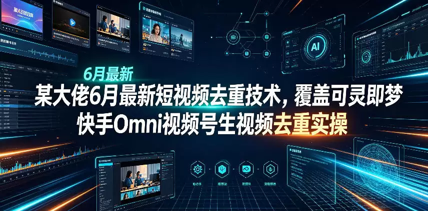 某大佬6月最新短视频去重技术，覆盖可灵即梦快手Omni视频号生视频去重实操-尊多创业网