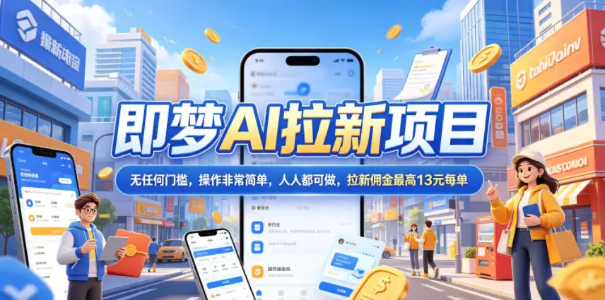 2026年即梦AI拉新项目最新玩法，无任何门槛，操作非常简单，人人都可做，拉新佣金最高13米每单（更新6月24日）-尊多创业网