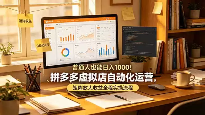 （第19022期）普通人一天也能赚1000！拼多多虚拟店铺自动化运营，收益矩阵放大全实用流程-尊多创业网