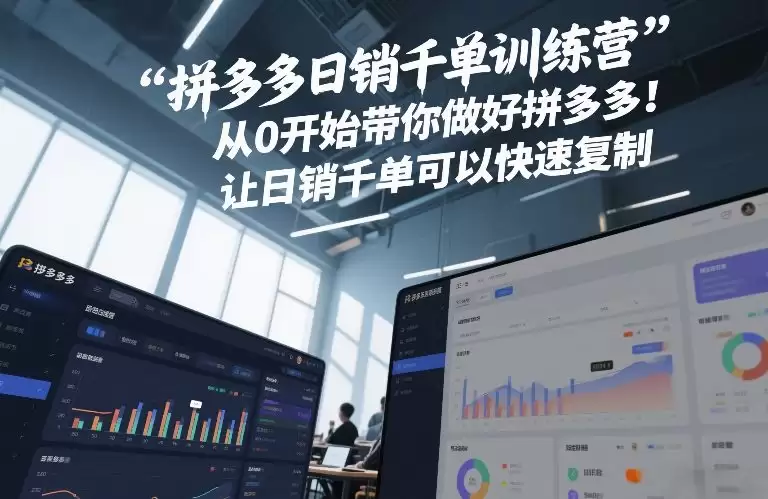 拼多多日销千单训练营，从0开始带你做好拼多多，让日销千单可以快速复制(更新26年6月)-尊多创业网