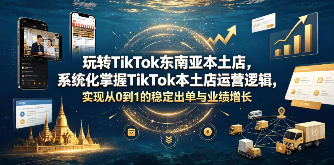 玩转TikTok东南亚本土店，系统化掌握TikTok本土店运营逻辑，实现从0到1的稳定出单与业绩增长-尊多创业网