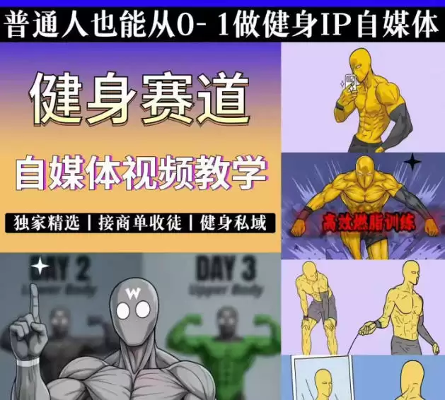 抖音某博主的健身热门短视频赛道教学，精选独家，接商单或者健身私域，零基础也能快速入局-尊多创业网