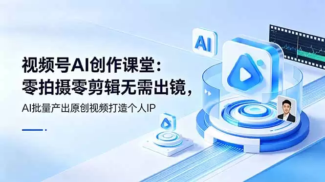 （第19049期）视频账号AI创作课堂：零拍摄零剪辑，无需出镜，AI批量制作原创视频打造个人IP-尊多创业网