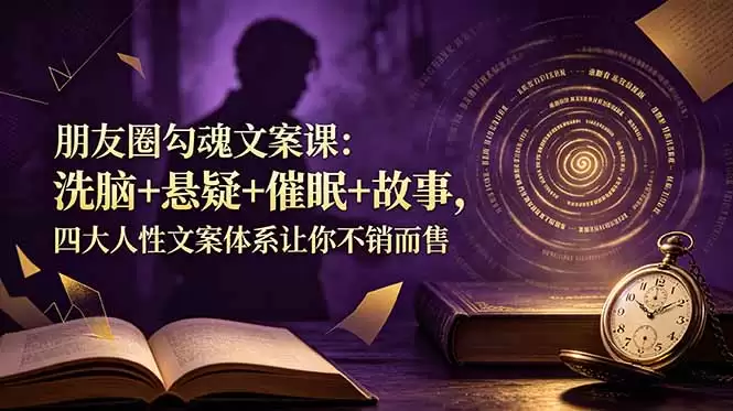 （第19054期）朋友圈文案课：洗脑+悬疑+催眠+故事，四大人文文案体系助你不卖不卖-尊多创业网