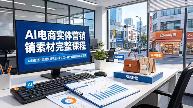 （第19076期）AI电商实体营销素材完整教程、完美再现真实场景的AI创意短片、一键生成实体店宣传短片。-尊多创业网