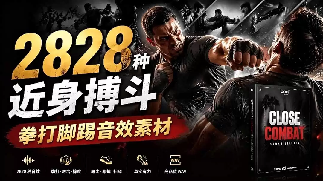 （第19072期）宝藏级音效！2828种近战拳打脚踢音效素材，全部中文分类，无需解压即可使用近战-尊多创业网