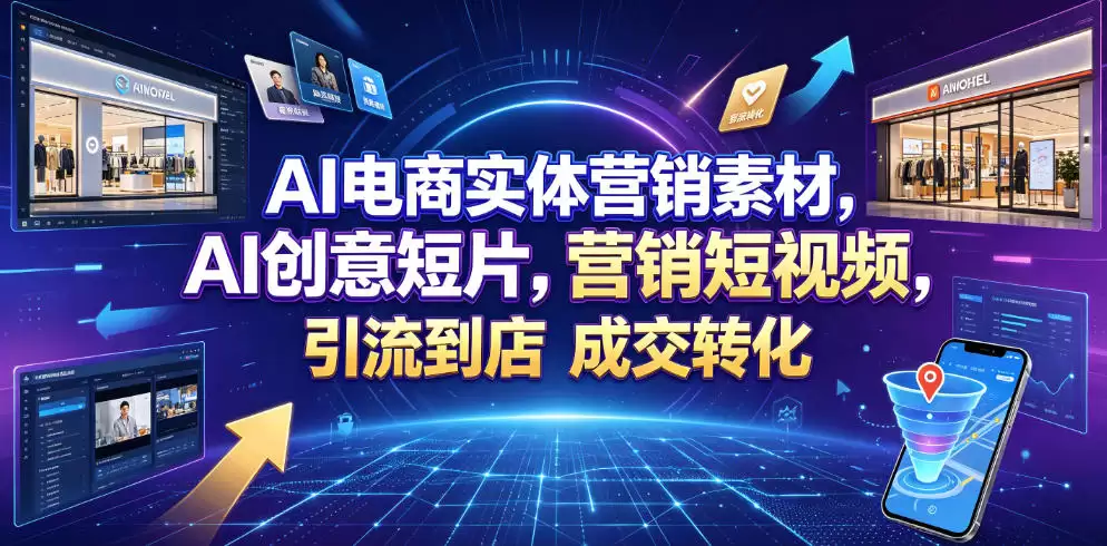 AI电商实体营销素材，AI创意短片，高效打造营销短视频，轻松引流到店，稳定提升门店客流与成交转化-尊多创业网