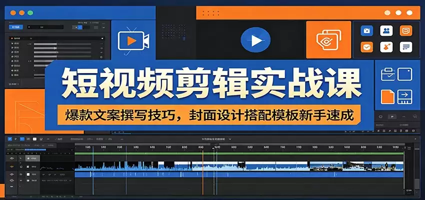 短视频剪辑实战课：爆款文案撰写技巧，封面设计搭配模板新手速成-尊多创业网