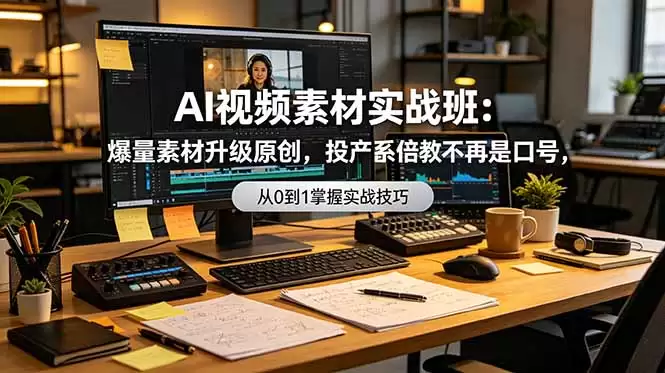 （第19085期）AI视频素材实践课：爆料升级原创，产量翻倍不再是口号，0-1系统教学落到实处-尊多创业网